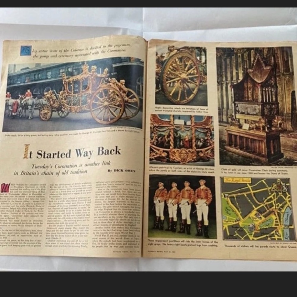 Set Of 3: Vintage 1953 Queen Elizabeth II Coronation Original Newspapers - Picture 2 of 10